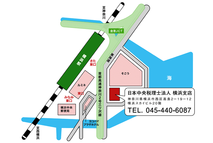 日本中央税理士法人 横浜支店の所在地図 日本中央税理士法人 横浜支店の所在地図